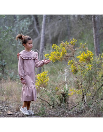 VESTIDO MIDI MINI VICHY NUDE